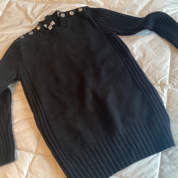 BURBERRY LONDON BLACK CASHMERE CREWNECK SWEATER SIZE APPROX SMALL***MEASUREMENTS - Picture 5 of 7